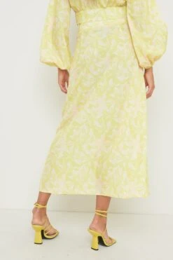 Hadley Tie Midaxi Skirt - Chartreuse Floral 10 Hadley Tie Midaxi Skirt - Chartreuse Floral -Outlet Stylistae Store Hadley Set 3035
