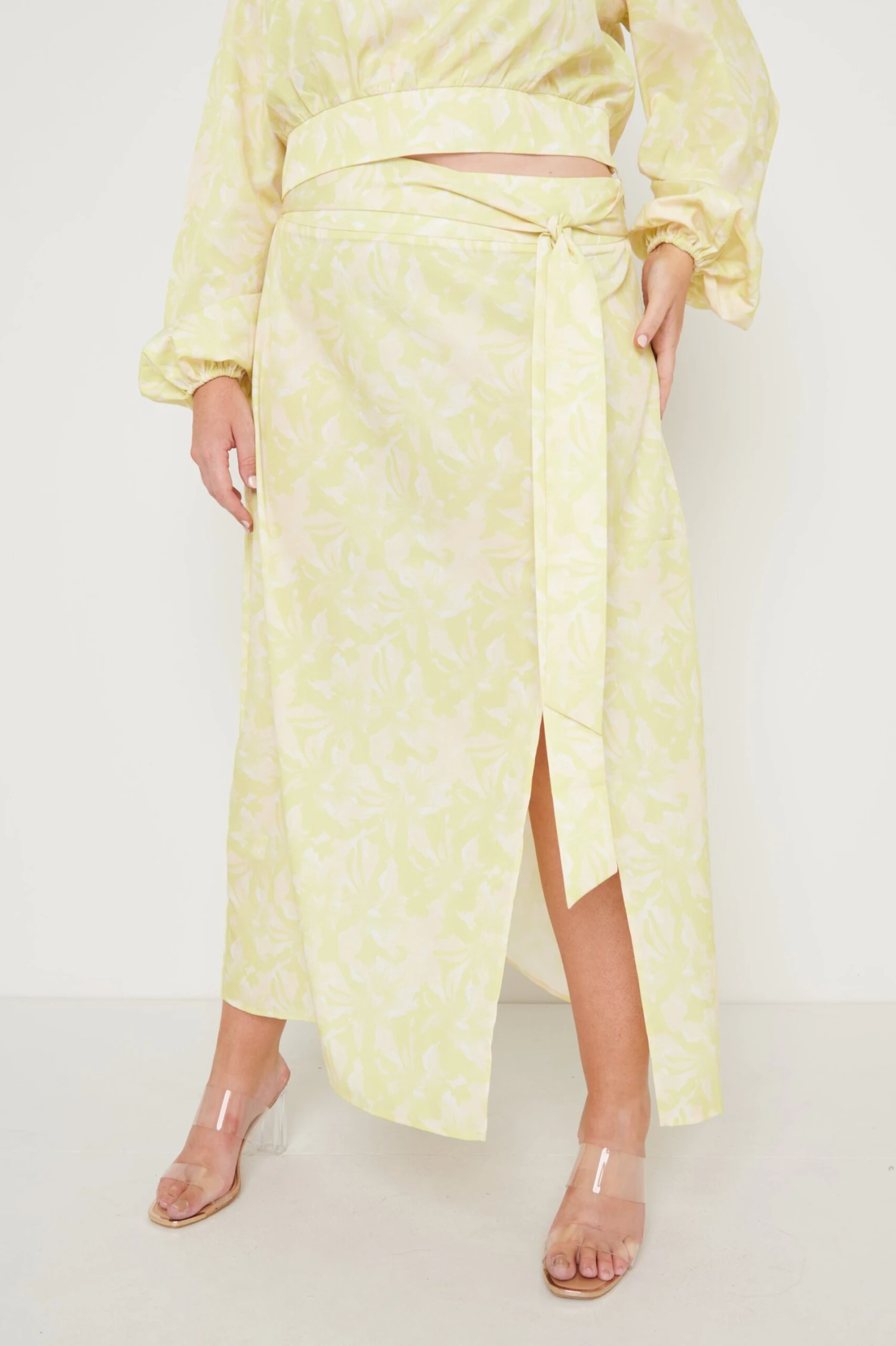 Hadley Tie Midaxi Skirt - Chartreuse Floral 5 Hadley Tie Midaxi Skirt - Chartreuse Floral - Image 5