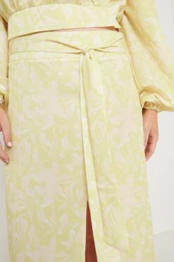 Hadley Tie Midaxi Skirt - Chartreuse Floral 13 Hadley Tie Midaxi Skirt - Chartreuse Floral -Outlet Stylistae Store Hadley Set Print 2600