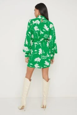 Hailee Printed Chiffon Dress - Green Floral 10 Hailee Printed Chiffon Dress - Green Floral -Outlet Stylistae Store Hailee Printed Dress 1302