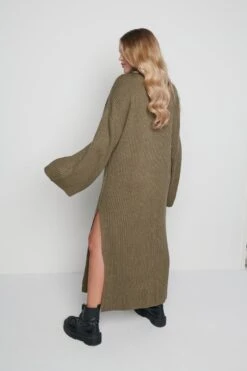 Hattie Ribbed Jumper Dress - Khaki 16 Hattie Ribbed Jumper Dress - Khaki -Outlet Stylistae Store Hattie dress green 1453