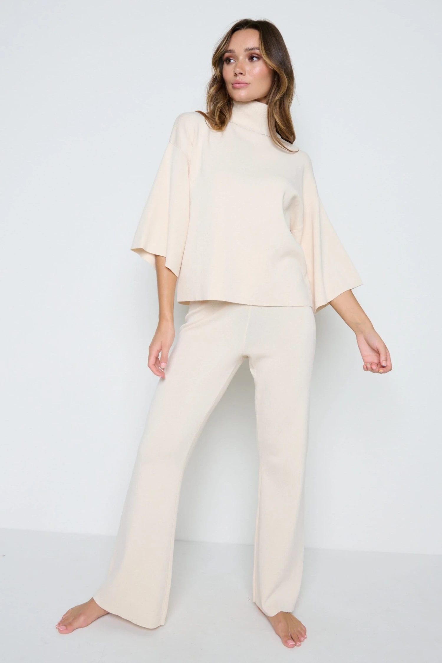 Hayden Kimono Sleeve Jumper - Cream 2 Hayden Kimono Sleeve Jumper - Cream - Image 2