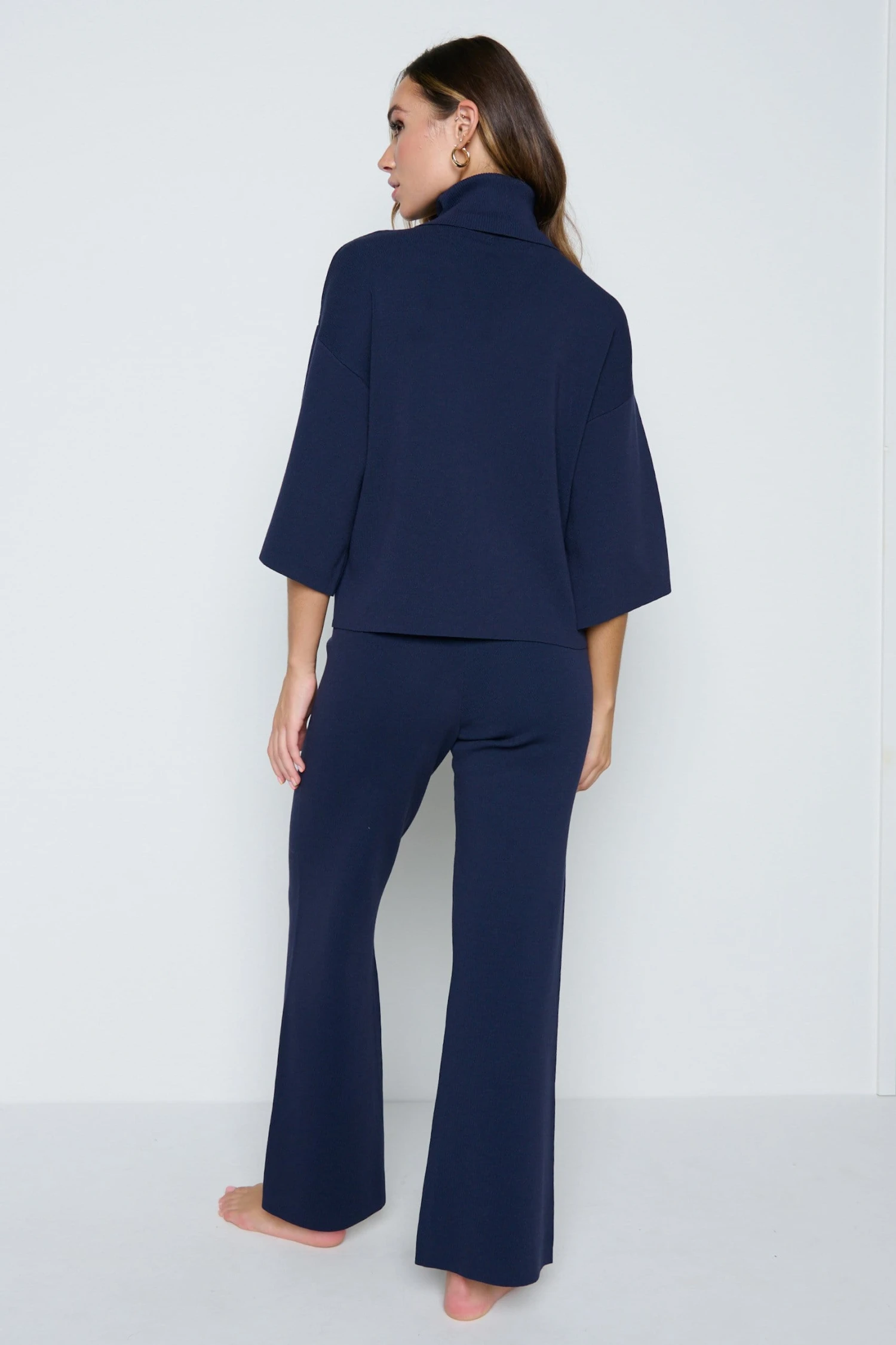 Hayden Knit Trousers - Navy 3 Hayden Knit Trousers - Navy - Image 3