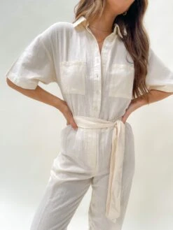 Mitch Boxy Jumpsuit - Beige 8 Mitch Boxy Jumpsuit - Beige -Outlet Stylistae Store IMG 1927