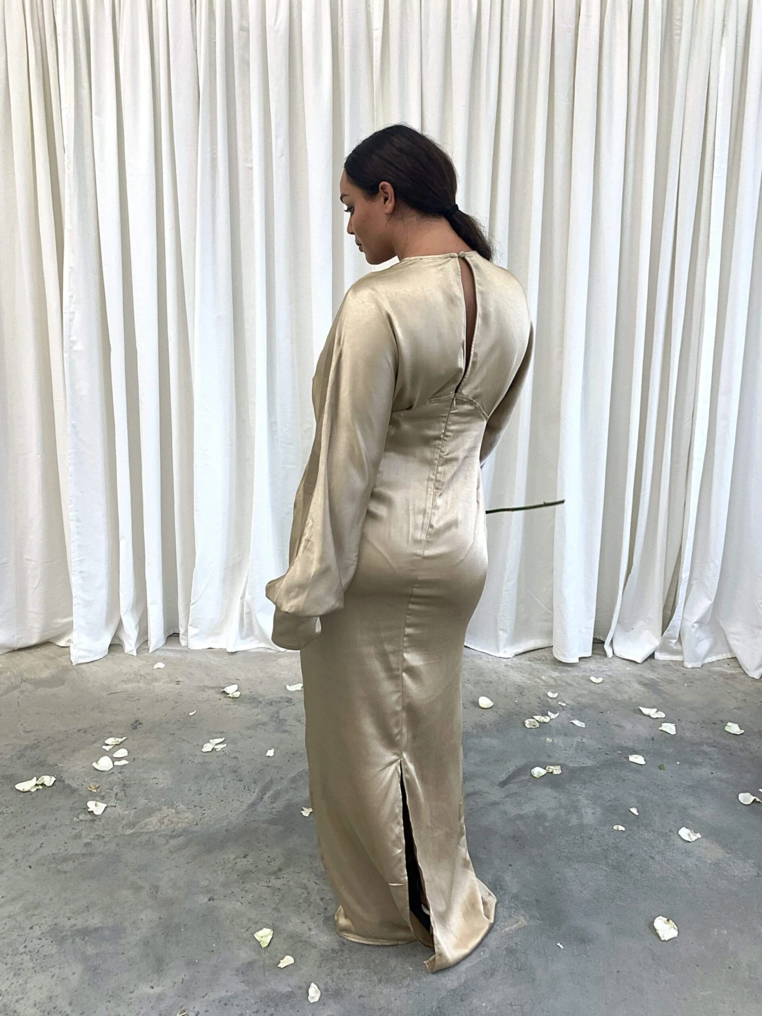 Alexis Maxi Batwing Dress - Matte Bronze 7 Alexis Maxi Batwing Dress - Matte Bronze - Image 7