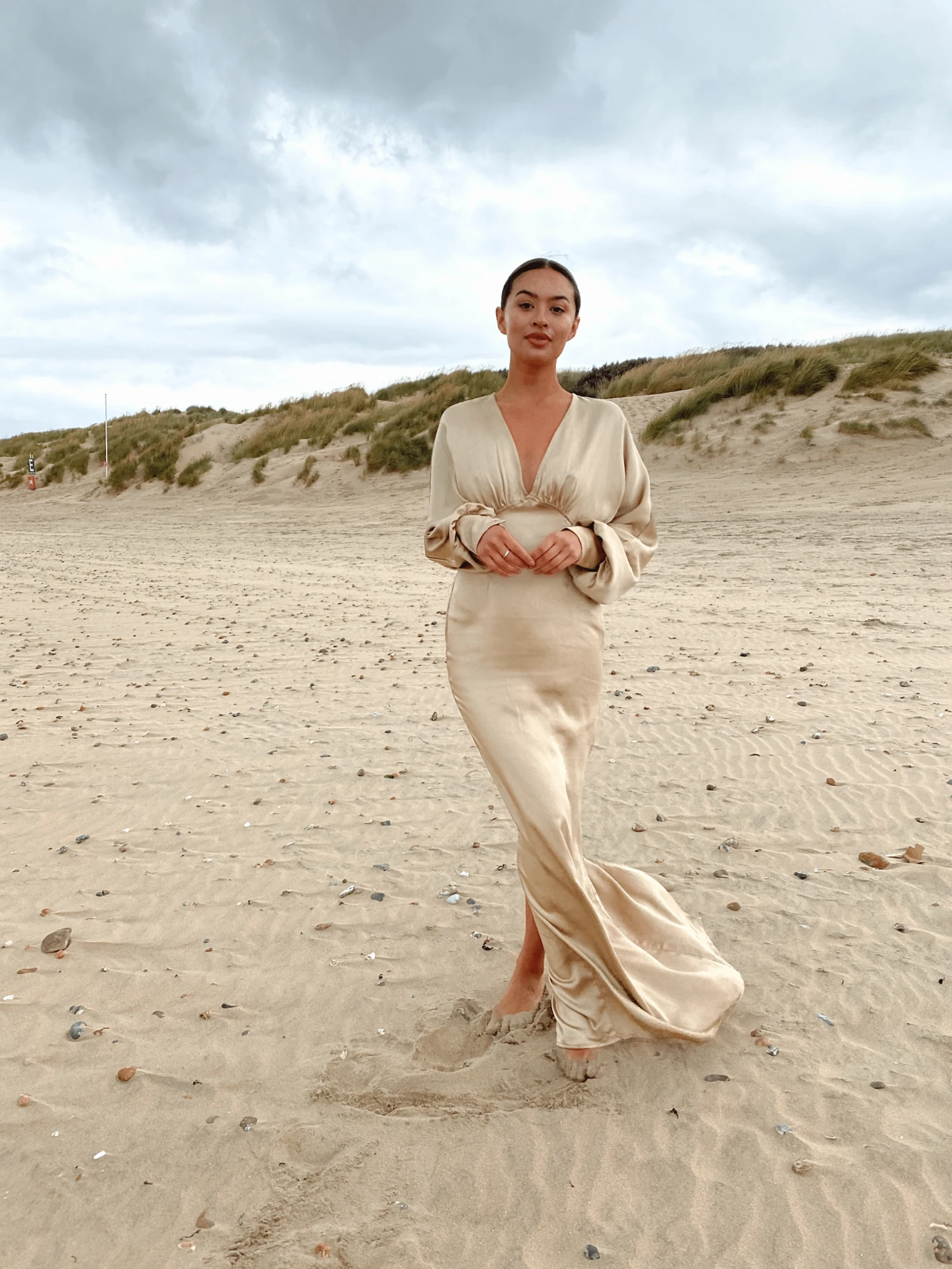 Alexis Maxi Batwing Dress - Matte Bronze 4 Alexis Maxi Batwing Dress - Matte Bronze - Image 4