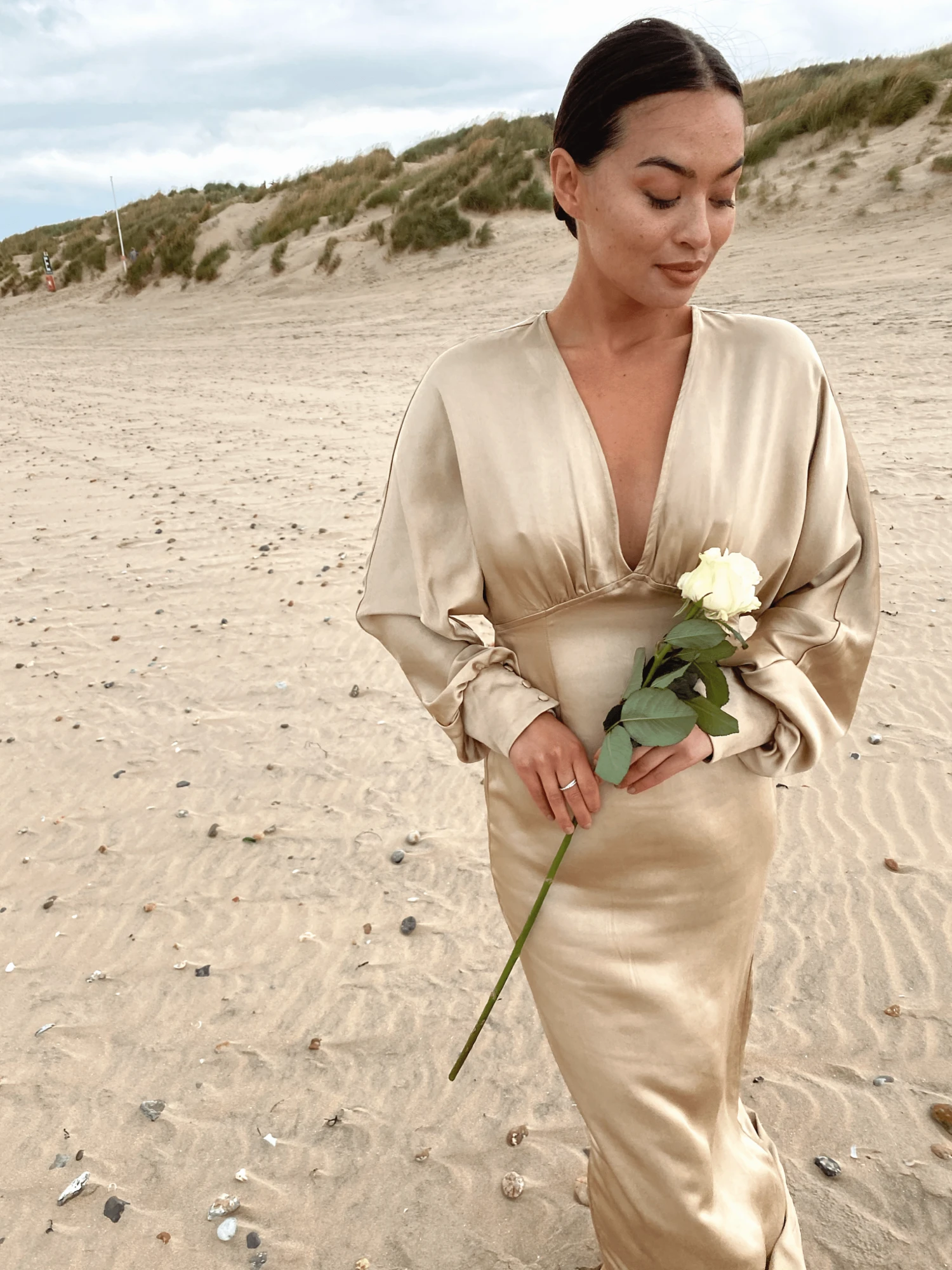 Alexis Maxi Batwing Dress - Matte Bronze 6 Alexis Maxi Batwing Dress - Matte Bronze - Image 6