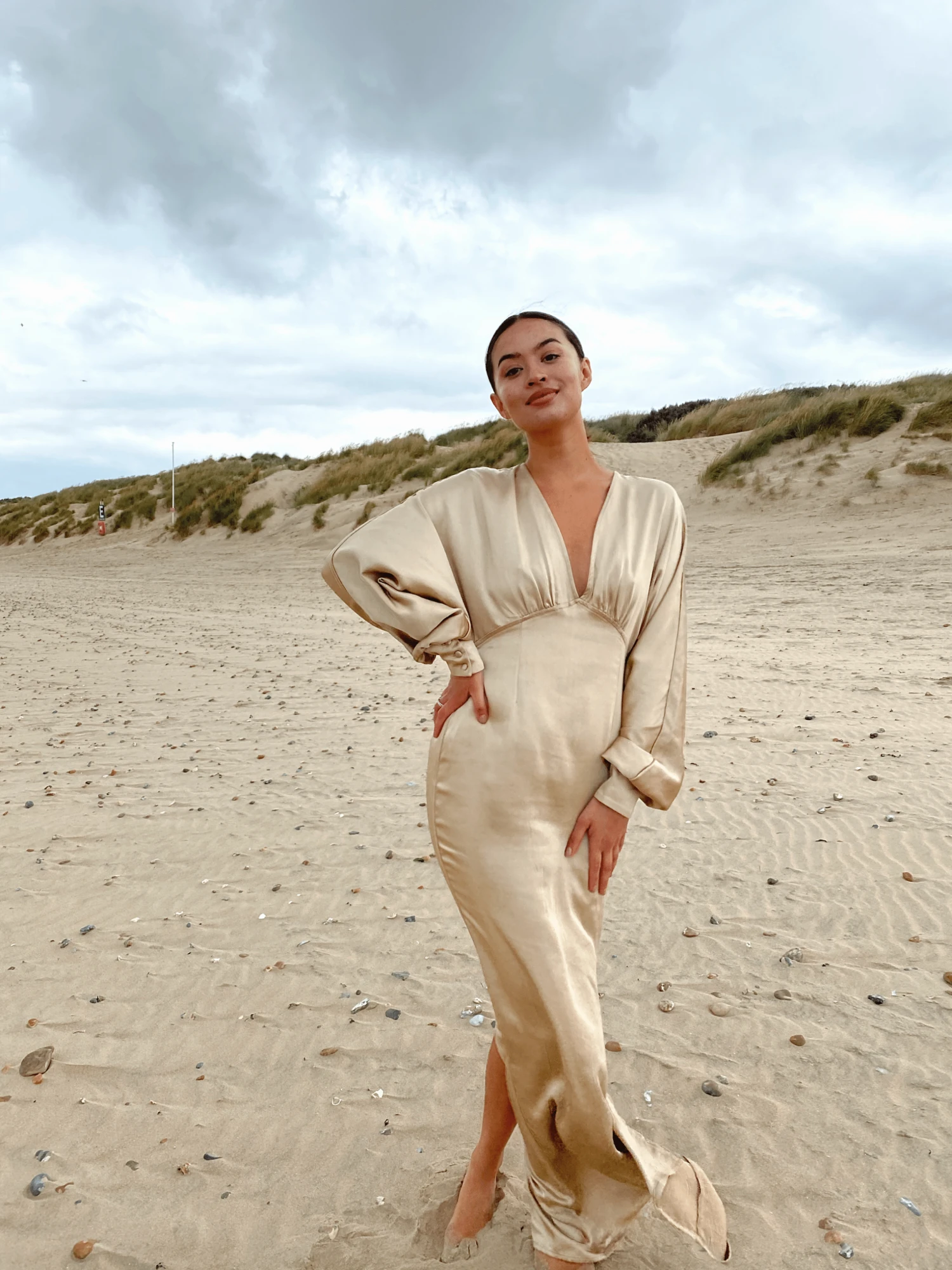 Alexis Maxi Batwing Dress - Matte Bronze 8 Alexis Maxi Batwing Dress - Matte Bronze - Image 8