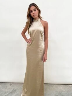 Raleigh High Back Halterneck Maxi Dress - Matte Bronze 9 Raleigh High Back Halterneck Maxi Dress - Matte Bronze -Outlet Stylistae Store IMG 4895 3d4bd7a0 0ab9 4b77 bbb7 d02f17e27a42