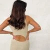Billie Cut Out Midi Dress - Beige