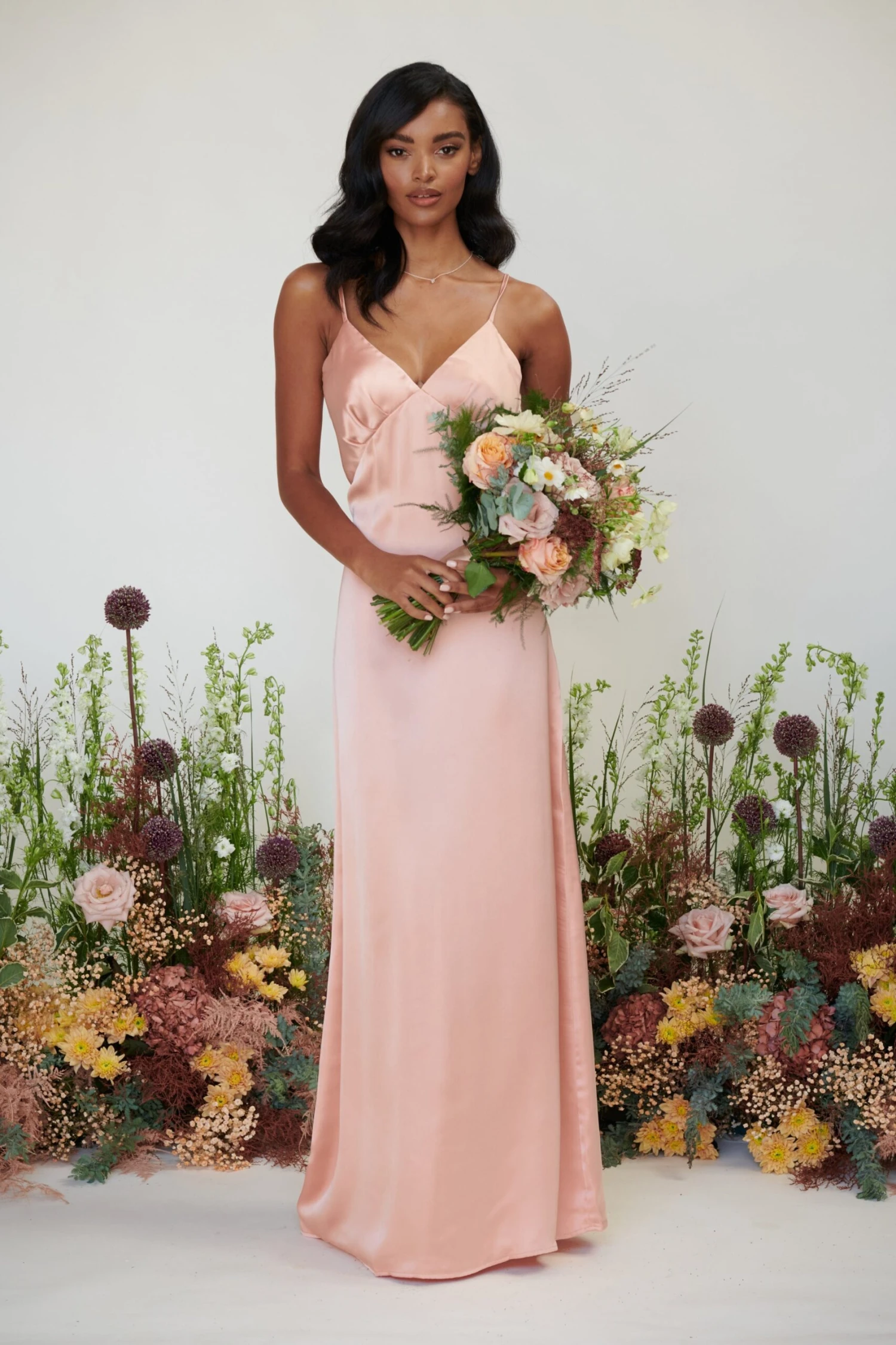 Ines Recycled Maxi Bridesmaids Dress - Matte True Blush 1 Ines Recycled Maxi Bridesmaids Dress - Matte True Blush