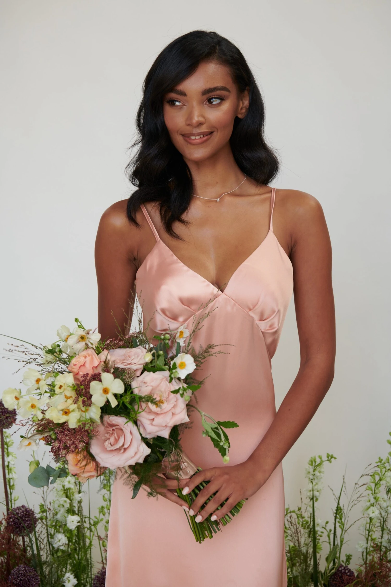 Ines Recycled Maxi Bridesmaids Dress - Matte True Blush 3 Ines Recycled Maxi Bridesmaids Dress - Matte True Blush - Image 3