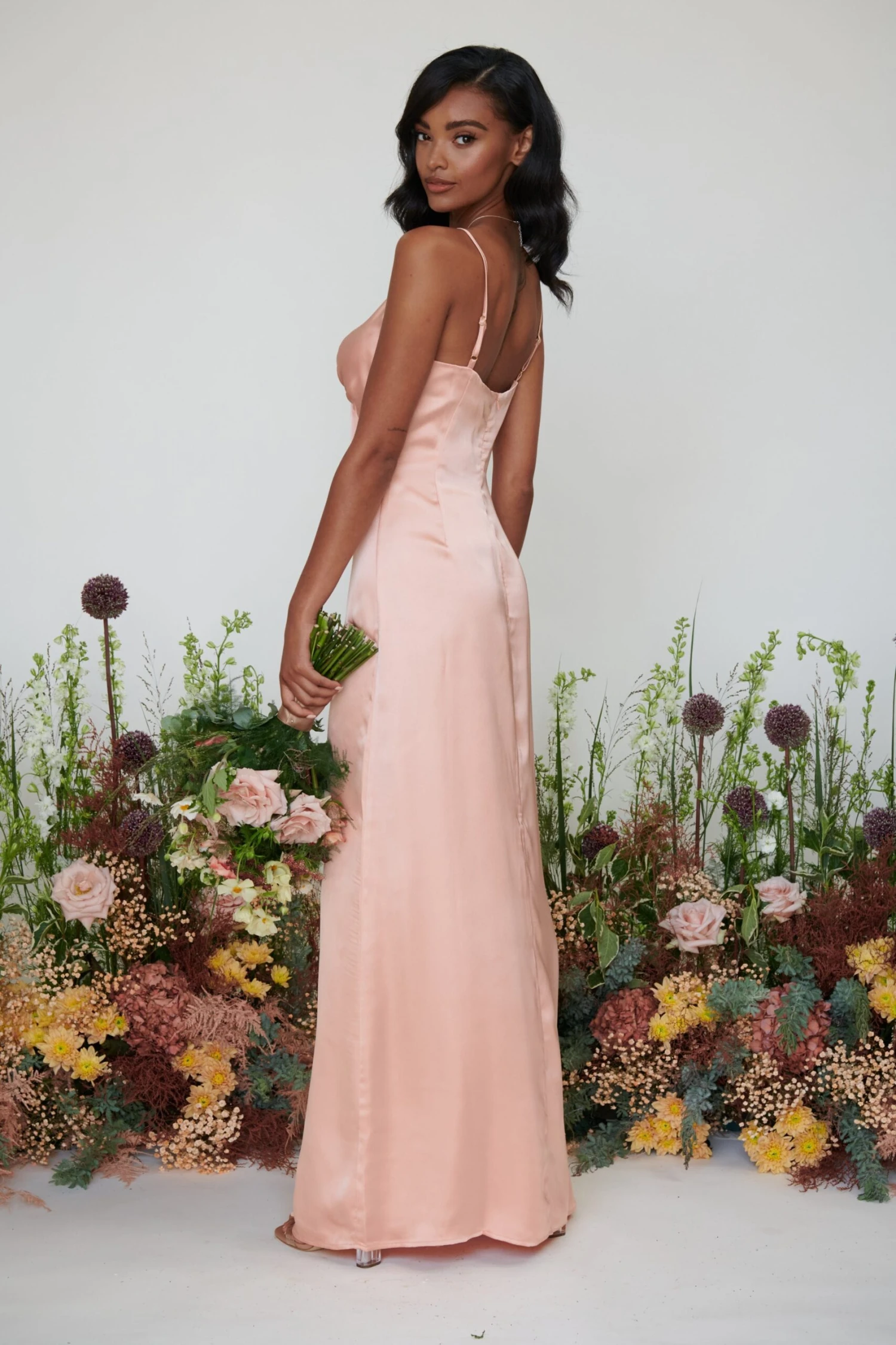 Ines Recycled Maxi Bridesmaids Dress - Matte True Blush 2 Ines Recycled Maxi Bridesmaids Dress - Matte True Blush - Image 2
