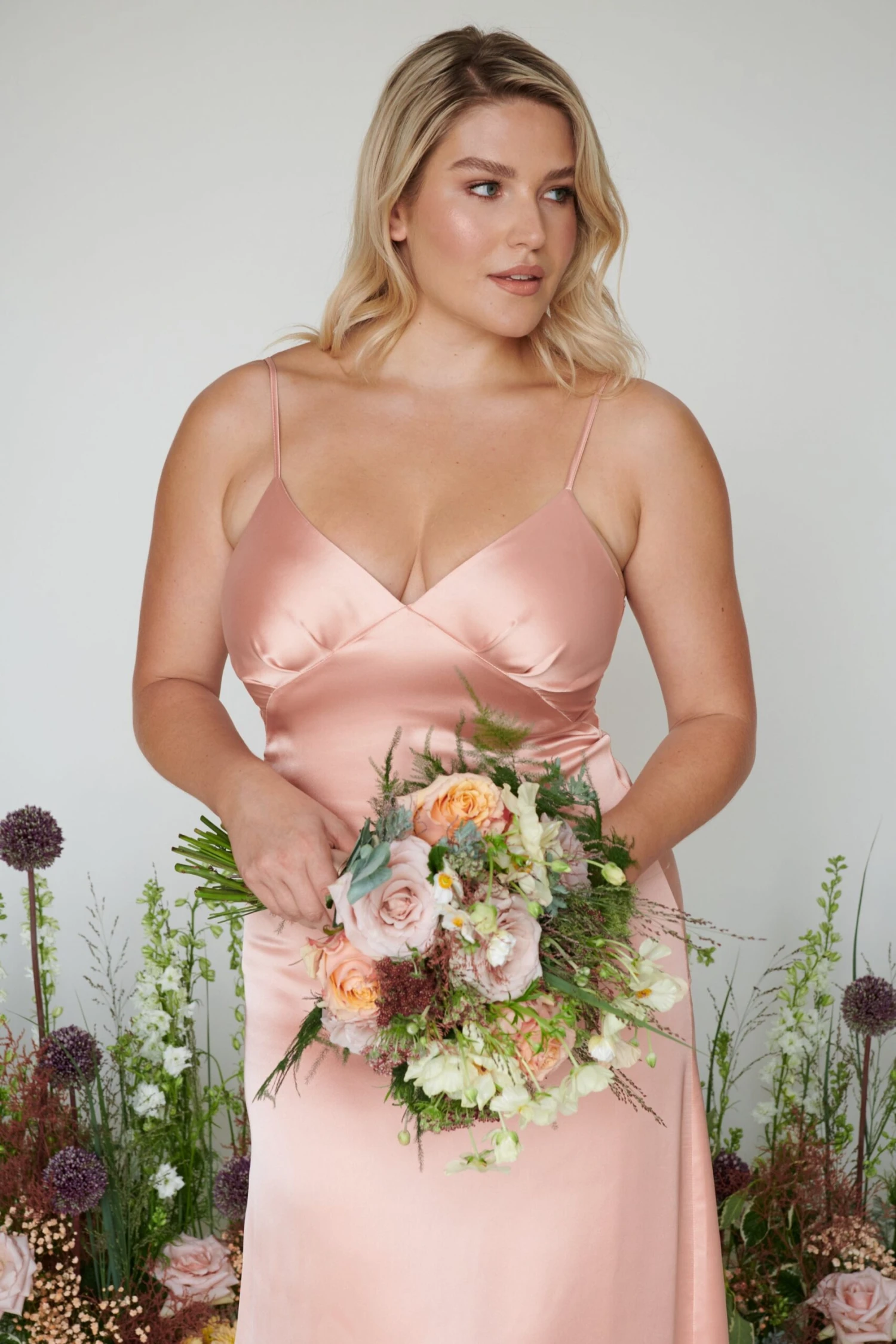Ines Recycled Maxi Bridesmaids Dress - Matte True Blush 4 Ines Recycled Maxi Bridesmaids Dress - Matte True Blush - Image 4