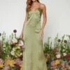 Ines Recycled Maxi Bridesmaids Dress - Matte Olive