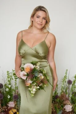 Ines Recycled Maxi Bridesmaids Dress - Matte Olive 9 Ines Recycled Maxi Bridesmaids Dress - Matte Olive -Outlet Stylistae Store Ines Maxi Olive Plus 1882