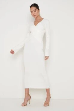 Jacklin Wrap Midaxi Dress - Cream
