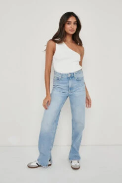 Jamison One Shoulder Knit Top - Cream -Outlet Stylistae Store Jamison White 2389