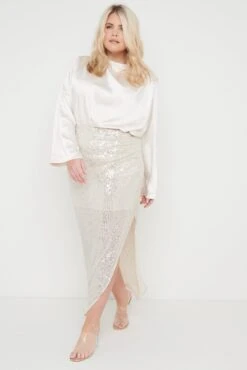 Jayda Cowl Neck Blouse- Oyster -Outlet Stylistae Store Jayda Cowl Neck Blouse Oyster Curve 428