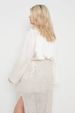 Jayda Cowl Neck Blouse- Oyster -Outlet Stylistae Store Jayda Cowl Neck Blouse Oyster Curve 497