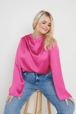 Jayda Cowl Neck Blouse - Pink 15 Jayda Cowl Neck Blouse - Pink -Outlet Stylistae Store Jayda Cowl Neck Blouse Pink Curve 1912