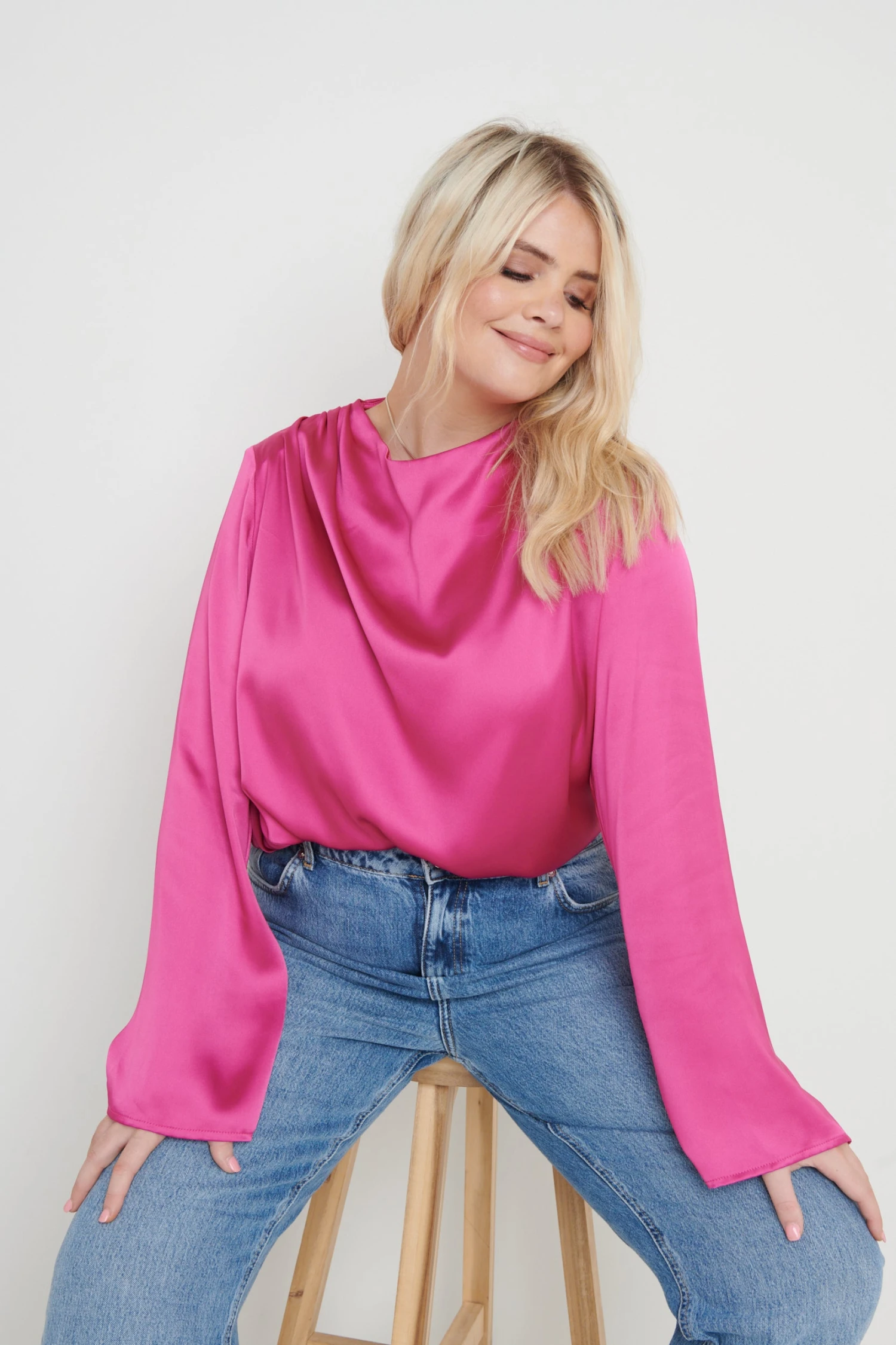 Jayda Cowl Neck Blouse - Pink 6 Jayda Cowl Neck Blouse - Pink - Image 6