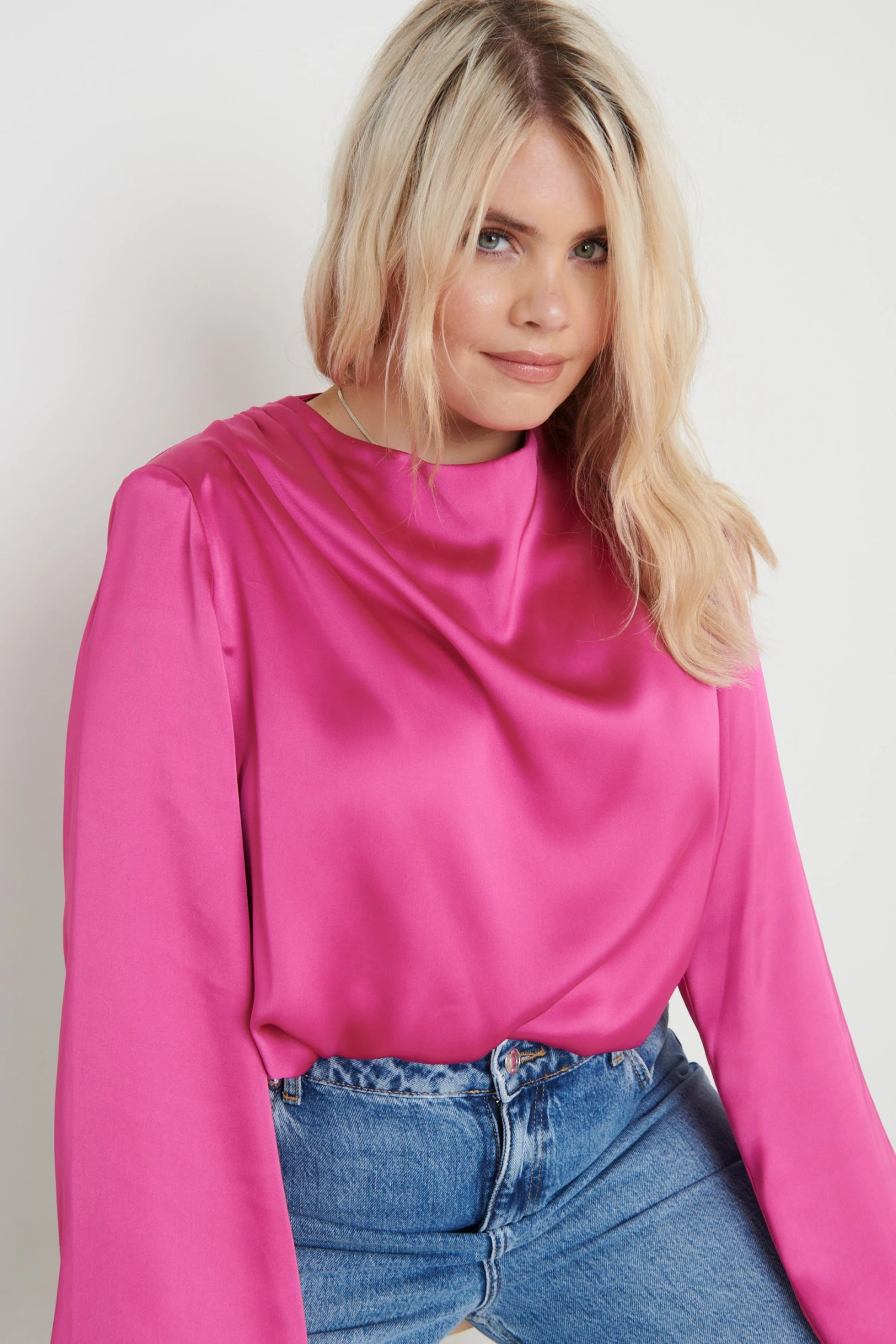 Jayda Cowl Neck Blouse - Pink 9 Jayda Cowl Neck Blouse - Pink - Image 9