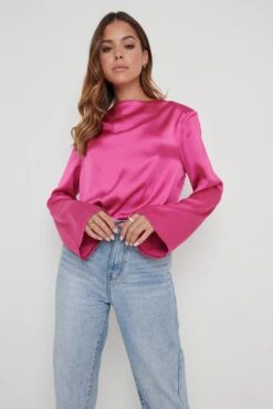 Jayda Cowl Neck Blouse - Pink
