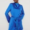 Jayda Recycled Cowl Neck Dress - Blue