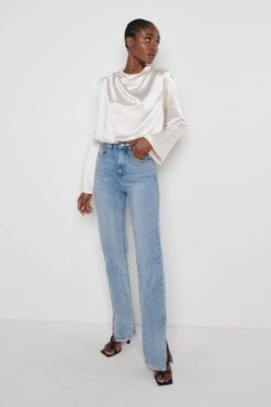 Jayda Cowl Neck Blouse- Oyster -Outlet Stylistae Store Jayda top oyster 5878