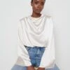 Jayda Cowl Neck Blouse- Oyster