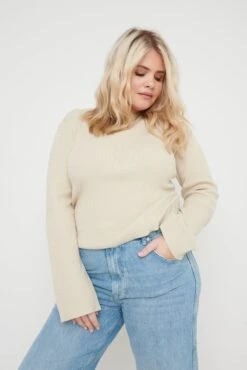 Jayla Long Sleeve Knit Top - Beige -Outlet Stylistae Store Jayla Long Sleeve Knit Top Beige 820