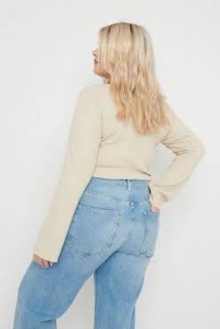 Jayla Long Sleeve Knit Top - Beige -Outlet Stylistae Store Jayla Long Sleeve Knit Top Beige 854