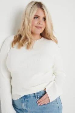 Jayla Long Sleeve Knit Top - Cream -Outlet Stylistae Store Jayla Long Sleeve Knit Top Cream 631