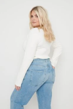 Jayla Long Sleeve Knit Top - Cream -Outlet Stylistae Store Jayla Long Sleeve Knit Top Cream 661