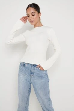 Jayla Tie Back Knit Top - Cream -Outlet Stylistae Store Jayla Tie Back Knit Top Cream 3423