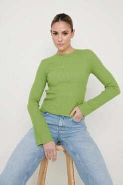 Jayla Tie Back Knit Top - Apple Green