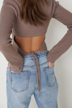 Jayla Tie Back Knit Top - Taupe 6 Jayla Tie Back Knit Top - Taupe -Outlet Stylistae Store Jayla Tie Back Knit Top Taupe 3325