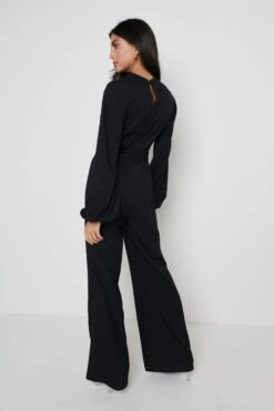 Jemima Balloon Sleeve Jumpsuit - Black -Outlet Stylistae Store Jemima black 3123