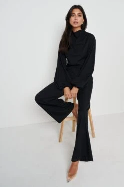 Jemima Balloon Sleeve Jumpsuit - Black -Outlet Stylistae Store Jemima black 3140