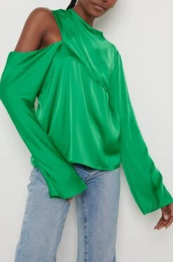 Jett Asymmetric Blouse - Emerald Green