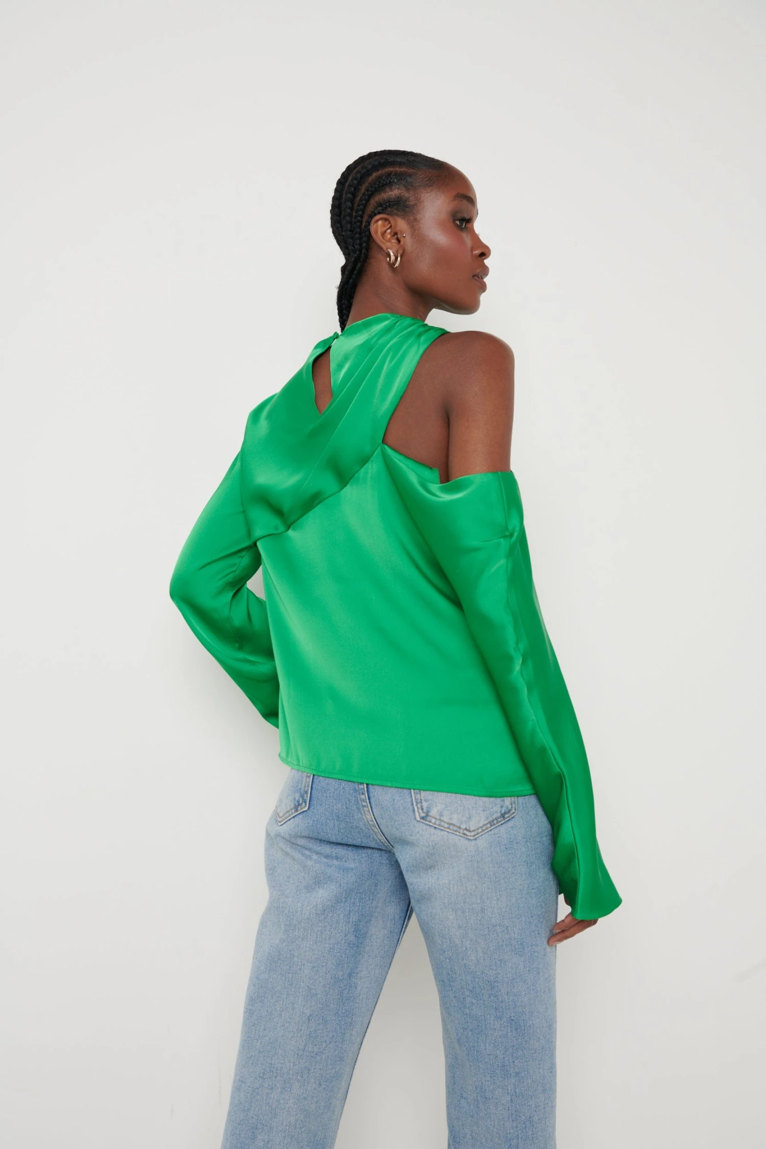 Jett Asymmetric Blouse - Emerald Green 3 Jett Asymmetric Blouse - Emerald Green - Image 3