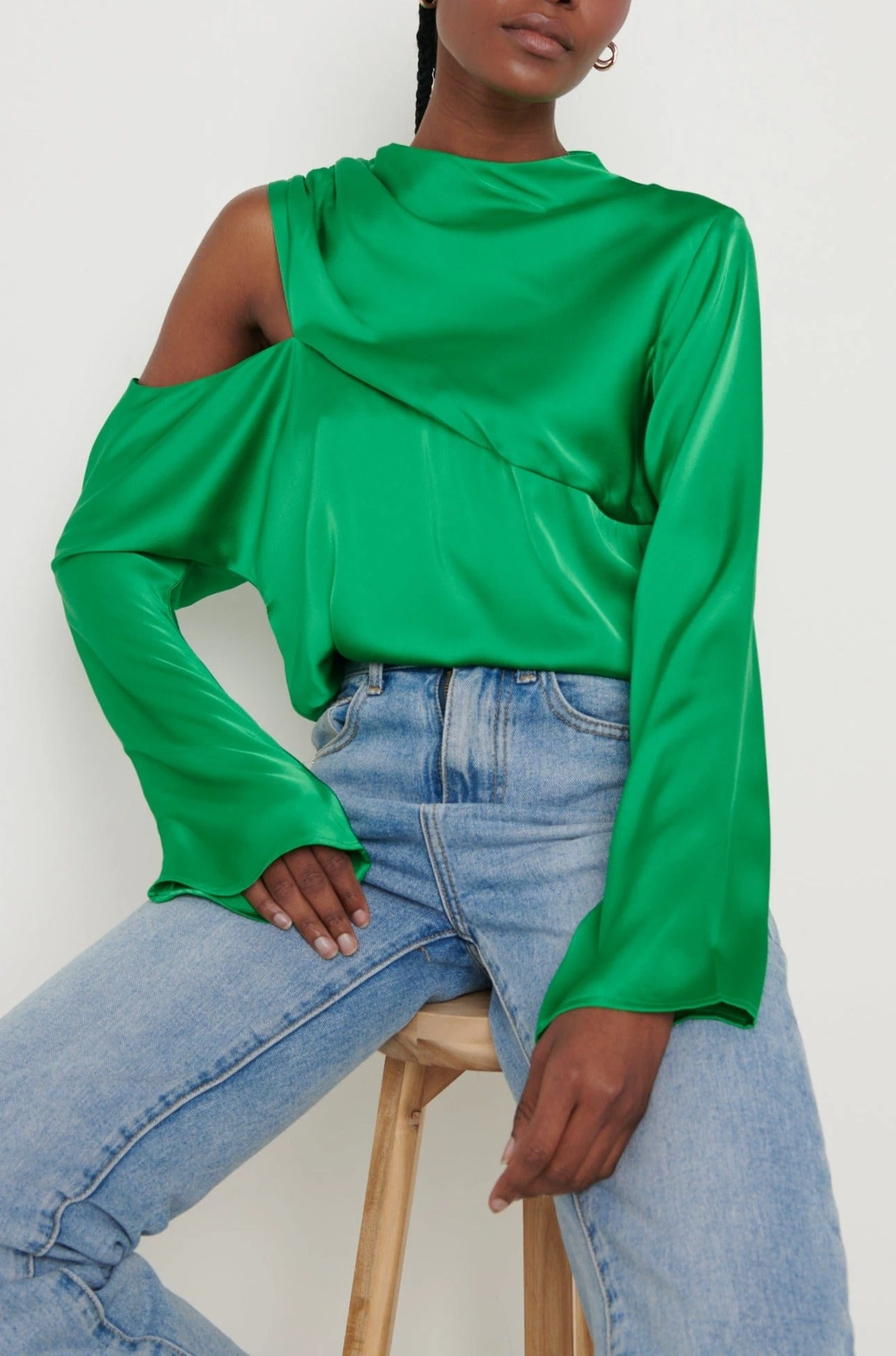 Jett Asymmetric Blouse - Emerald Green 5 Jett Asymmetric Blouse - Emerald Green - Image 5