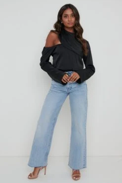 Jett Asymmetric Blouse - Black -Outlet Stylistae Store Jett Blouse Black 552