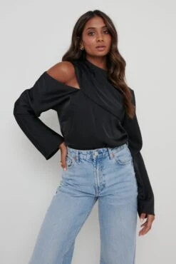 Jett Asymmetric Blouse - Black -Outlet Stylistae Store Jett Blouse Black 562