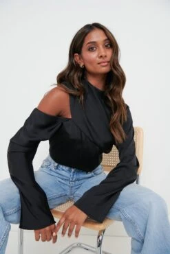 Jett Asymmetric Blouse - Black