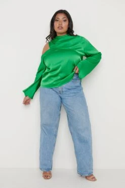 Jett Asymmetric Blouse - Emerald Green 18 Jett Asymmetric Blouse - Emerald Green -Outlet Stylistae Store Jett Blouse Green Curve 2982
