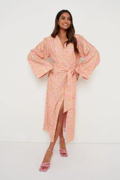 Josephine Knot Drape Midaxi Dress - Multi Ditsy Floral -Outlet Stylistae Store Josephine Ditsy Floral 819