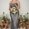 Keisha Maxi Bridesmaid Dress - Matte Slate Grey