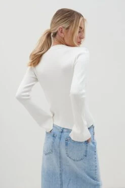 Lacey Button Down Top - Cream -Outlet Stylistae Store Lacey Button Down Top Cream 1625